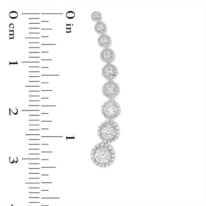 0.25 CT. T.W. Diamond Vintage-Style Tapered Circles Crawler Earrings in 10K White Gold
