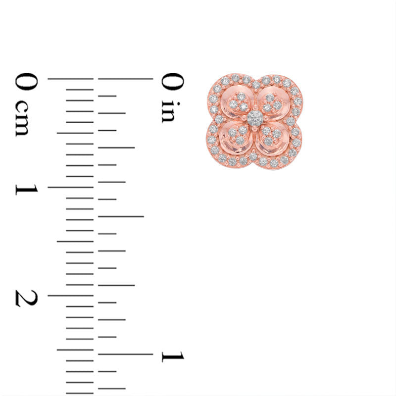 0.25 CT. T.W. Composite Diamond Clover Stud Earrings in 10K Rose Gold