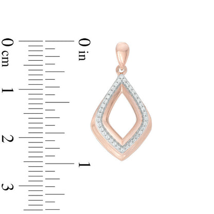 0.2 CT. T.W. Diamond Open Kite-Shaped Doorknocker Earrings in 10K Rose Gold
