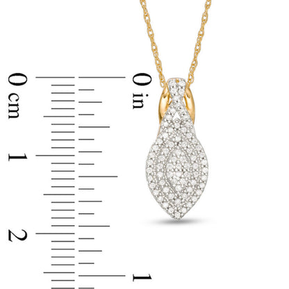 0.2 CT. T.W. Composite Natural Diamond Marquise Pendant in 10K Yellow Gold