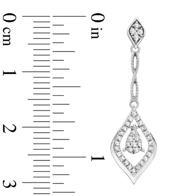 0.25 CT. T.W. Diamond Flame Earrings in 10K White Gold