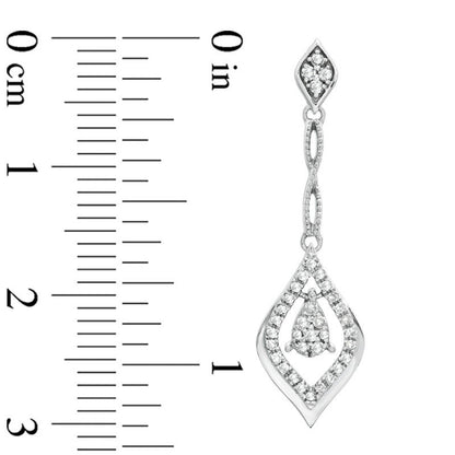0.25 CT. T.W. Diamond Flame Earrings in 10K White Gold