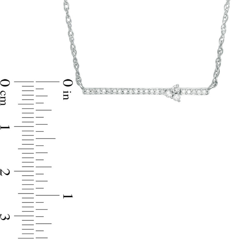 0.17 CT. T.W. Natural Diamond Triangle on Bar Necklace in Sterling Silver