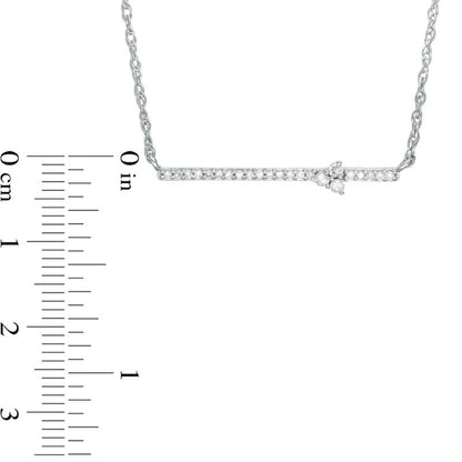 0.17 CT. T.W. Natural Diamond Triangle on Bar Necklace in Sterling Silver