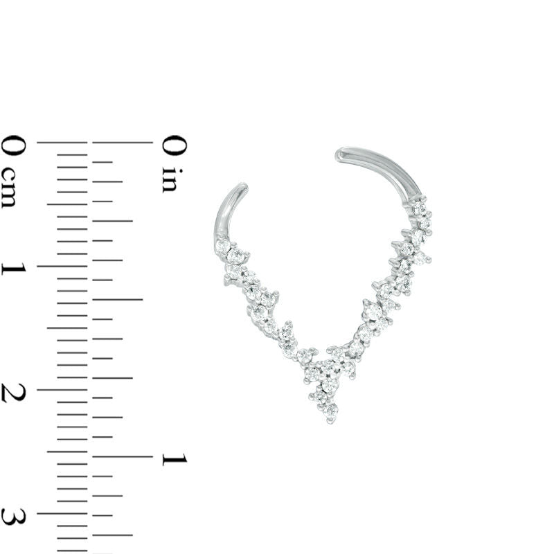 0.5 CT. T.W. Diamond Chevron Open Hoop Earrings in 10K White Gold
