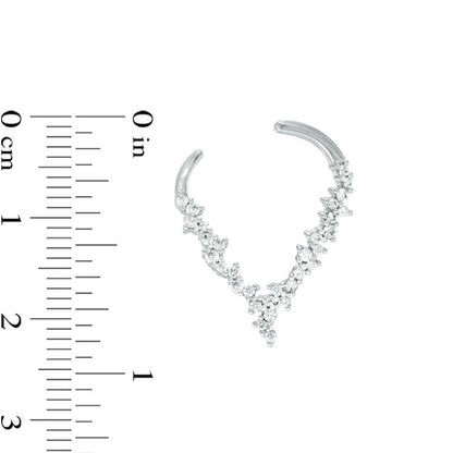 0.5 CT. T.W. Diamond Chevron Open Hoop Earrings in 10K White Gold