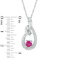 4.5mm Lab-Created Ruby and Diamond Accent Looping Teardrop Pendant in Sterling Silver