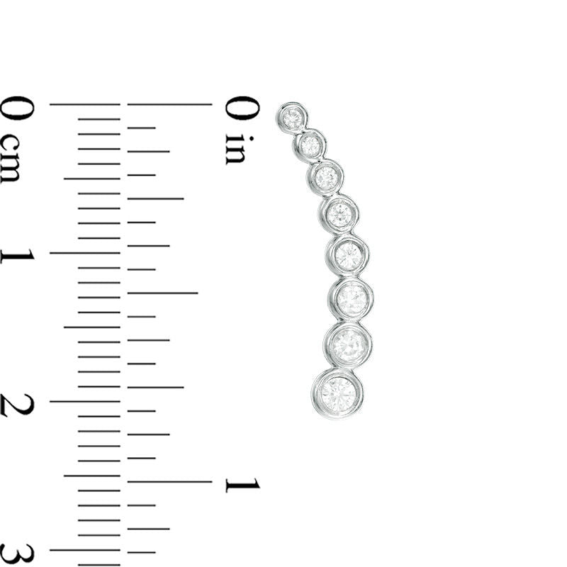 0.38 CT. T.W. Journey Diamond Crawler Earrings in 10K White Gold