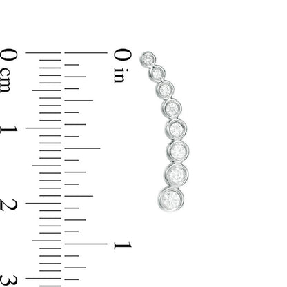 0.38 CT. T.W. Journey Diamond Crawler Earrings in 10K White Gold