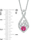 5.0mm Heart-Shaped Lab-Created Ruby and 0.1 CT. T.W. Diamond Motherly Love Pendant in Sterling Silver