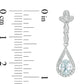 Oval Aquamarine and Diamond Accent Teardrop Earrings in 10K White Gold