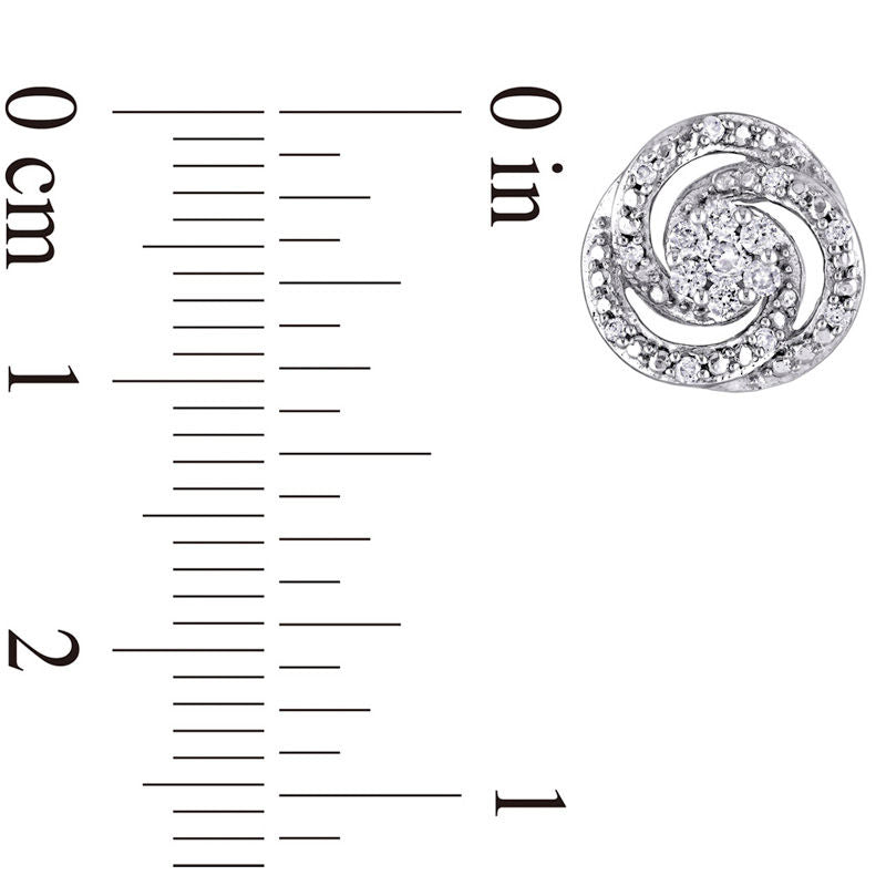 0.25 CT. T.W. Diamond Swirl Stud Earrings in 10K White Gold