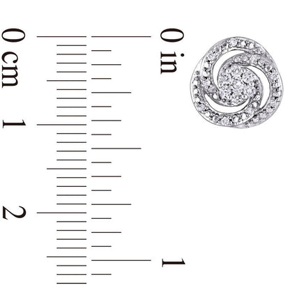 0.25 CT. T.W. Diamond Swirl Stud Earrings in 10K White Gold