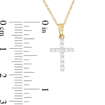 0.17 CT. T.W. Natural Diamond Cross Pendant in 14K Gold