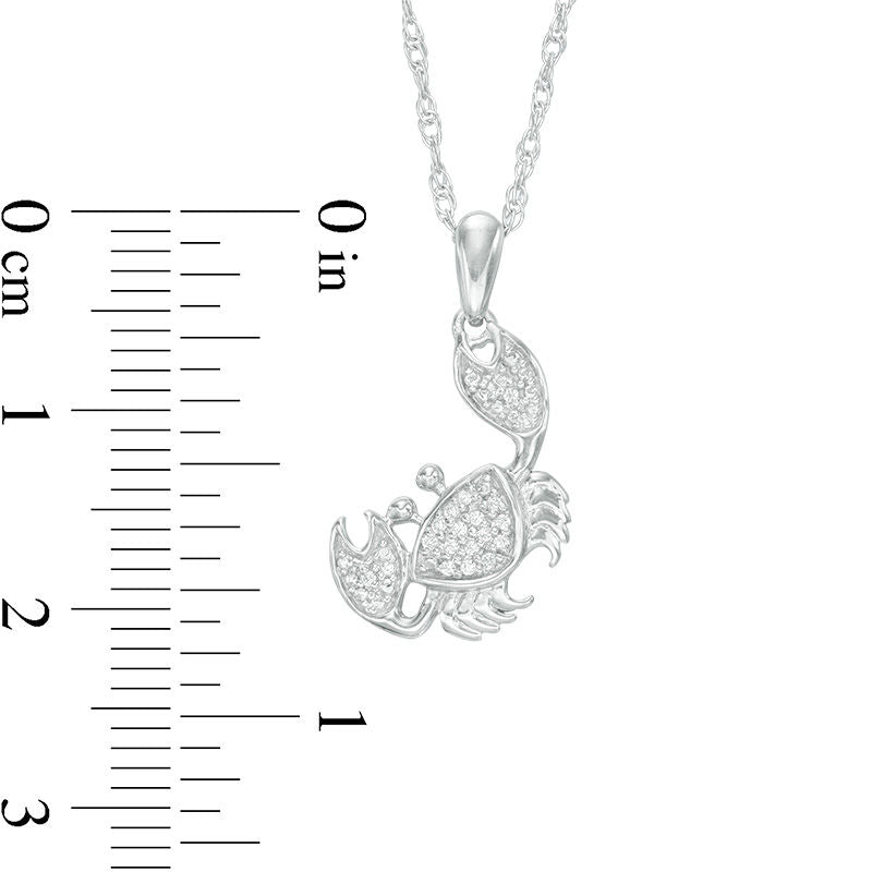0.05 CT. T.W. Natural Diamond Tilted Crab Pendant in Sterling Silver