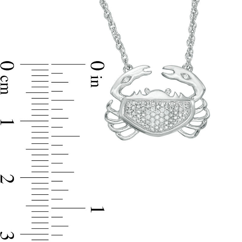 Natural Diamond Accent Crab Necklace in Sterling Silver - 17.5"