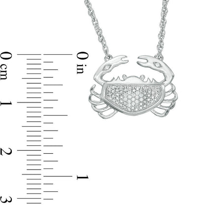Natural Diamond Accent Crab Necklace in Sterling Silver - 17.5"
