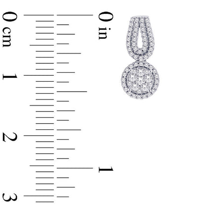 0.5 CT. T.W. Composite Diamond Frame Loop Drop Earrings in 10K White Gold