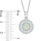 6.0mm Lab-Created Opal and White Sapphire Flower Pendant in Sterling Silver