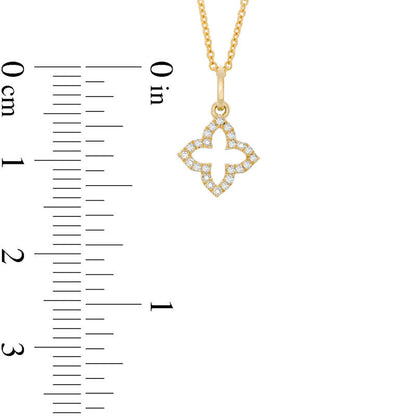 Natural Diamond Accent Quatrefoil Pendant in 14K Gold