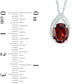 Oval Garnet and Lab-Created White Sapphire Teardrop Pendant in Sterling Silver