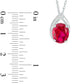 Oval Lab-Created Ruby and White Sapphire Teardrop Pendant in Sterling Silver
