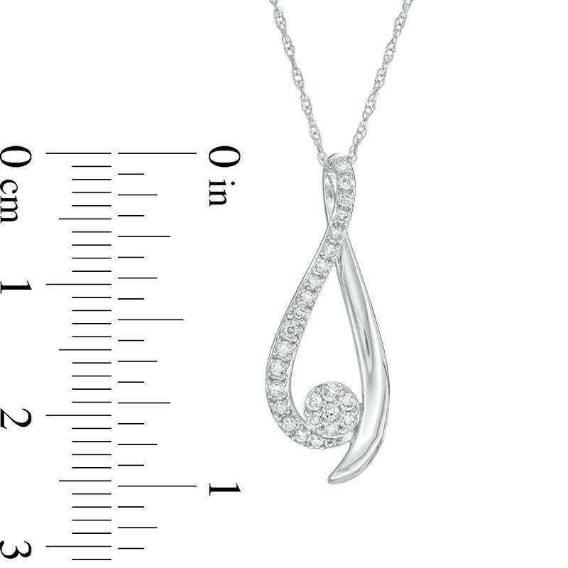 0.17 CT. T.W. Composite Natural Diamond Pendant in 10K White Gold