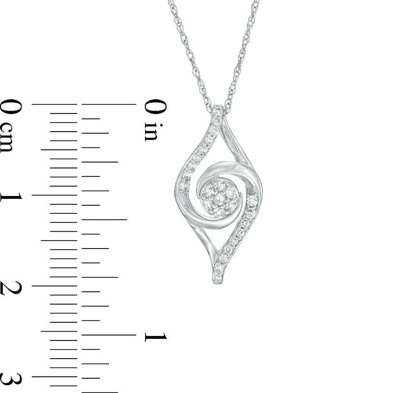0.17 CT. T.W. Composite Natural Diamond Swirl Marquise Pendant in 10K White Gold