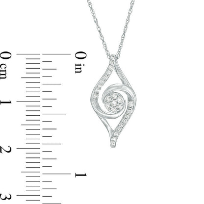 0.17 CT. T.W. Composite Natural Diamond Swirl Marquise Pendant in 10K White Gold