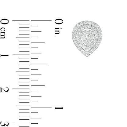 0.33 CT. T.W. Diamond Triple Teardrop Frame Stud Earrings in 10K White Gold