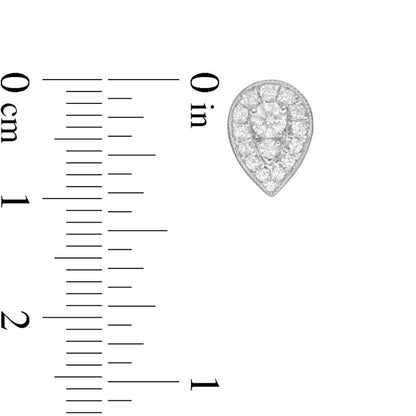 0.5 CT. T.W. Diamond Teardrop Frame Vintage-Style Stud Earrings in 10K White Gold