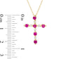 Lab-Created Ruby and Diamond Accent Cross Pendant in 10K Yellow Gold