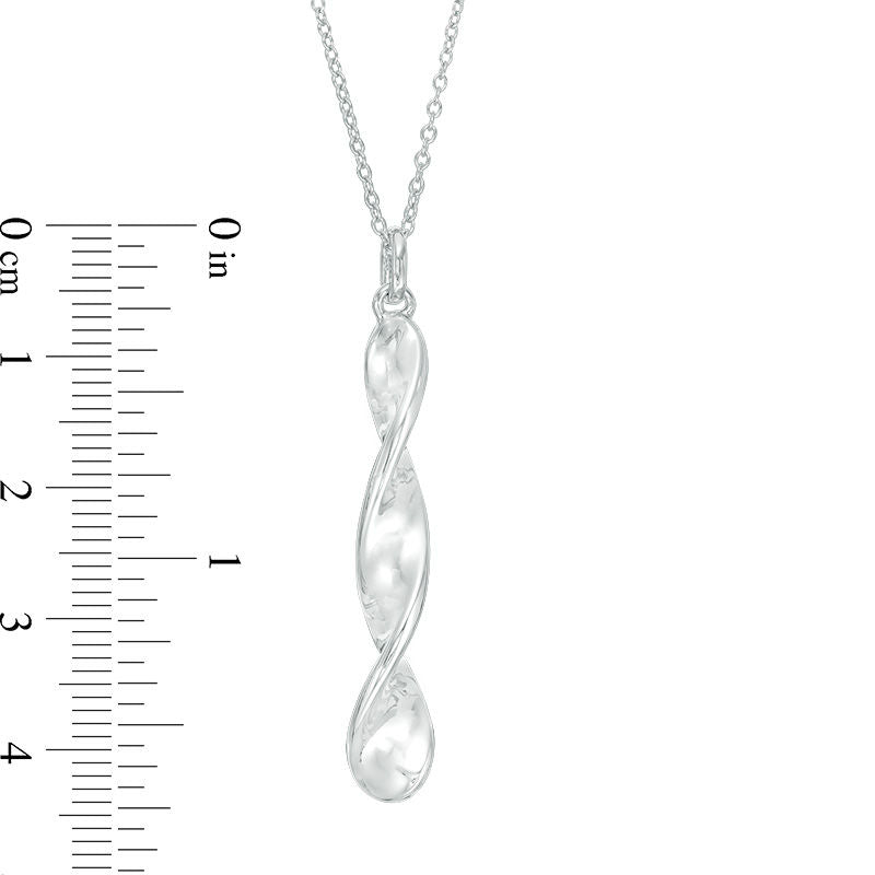 Linear Twist Bar Pendant in Sterling Silver