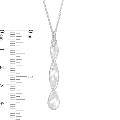 Linear Twist Bar Pendant in Sterling Silver