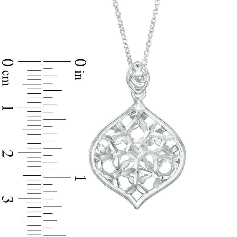 Natural Diamond-Cut Marquise-Shaped Pendant in Sterling Silver