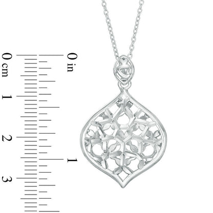 Natural Diamond-Cut Marquise-Shaped Pendant in Sterling Silver