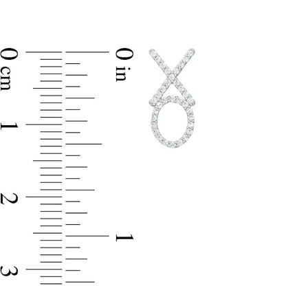 0.2 CT. T.W. Diamond "XO" Drop Earrings in 10K White Gold