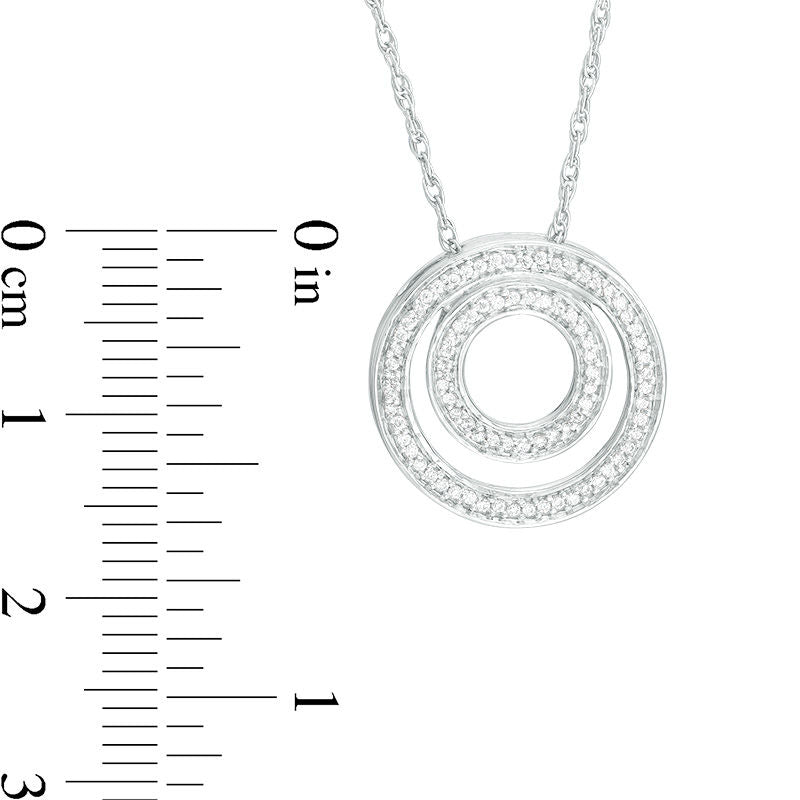 0.17 CT. T.W. Natural Diamond Double Circle Pendant in Sterling Silver