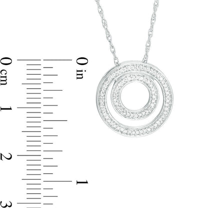 0.17 CT. T.W. Natural Diamond Double Circle Pendant in Sterling Silver