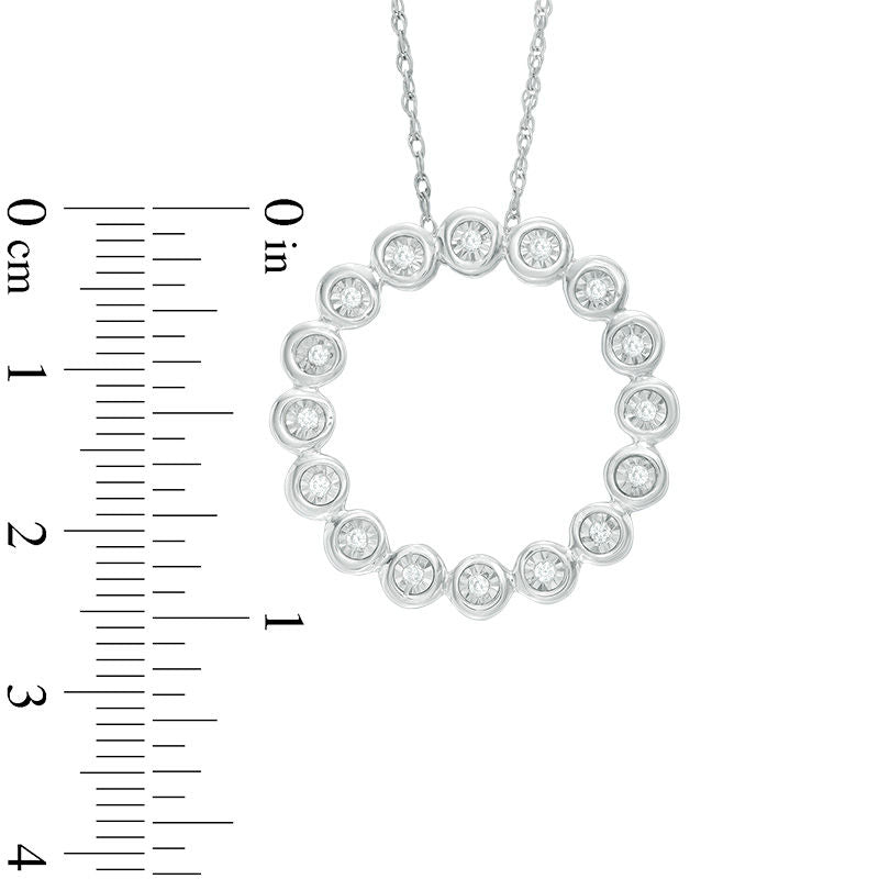 0.25 CT. T.W. Natural Diamond Open Circle Pendant in Sterling Silver