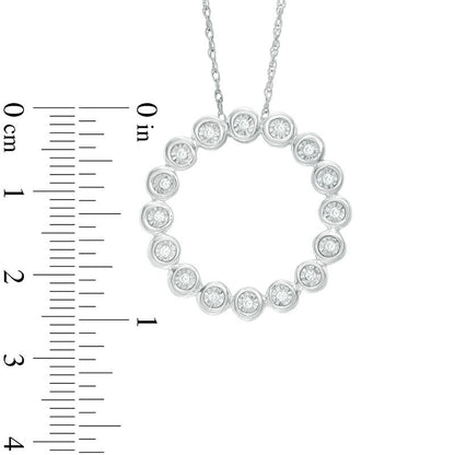 0.25 CT. T.W. Natural Diamond Open Circle Pendant in Sterling Silver