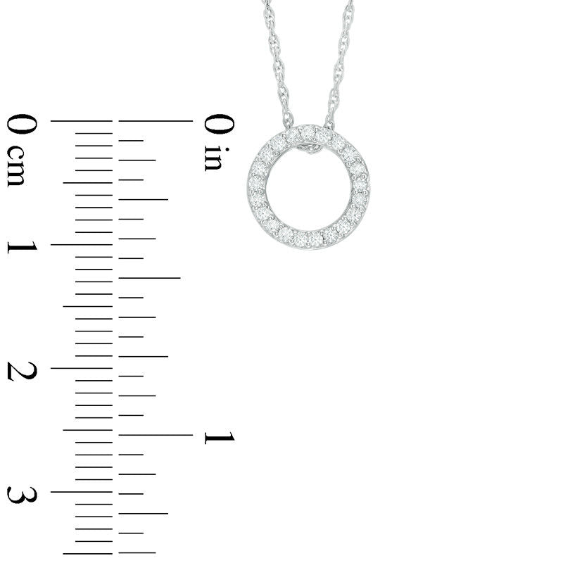 0.13 CT. T.W. Natural Diamond Open Circle Pendant in 10K White Gold
