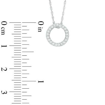 0.13 CT. T.W. Natural Diamond Open Circle Pendant in 10K White Gold