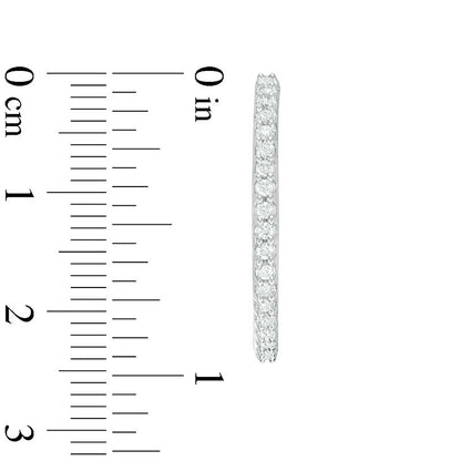0.75 CT. T.W. Diamond Inside-Out Hoop Earrings in 14K White Gold