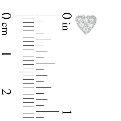0.13 CT. T.W. Diamond Heart Stud Earrings in 14K White Gold