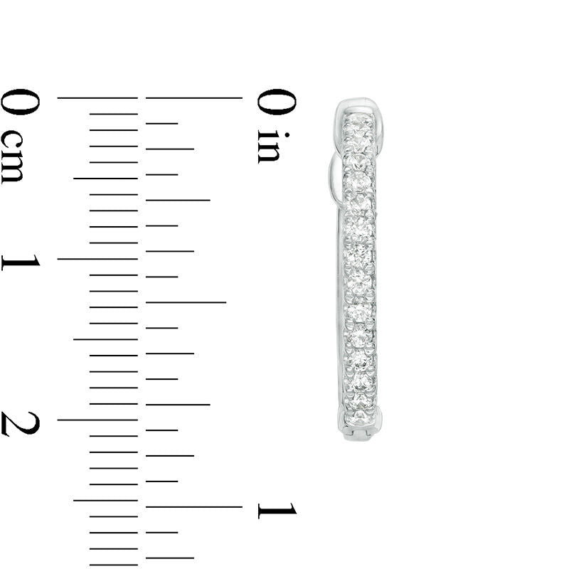 0.38 CT. T.W. Diamond Inside-Out Hoop Earrings in 14K White Gold