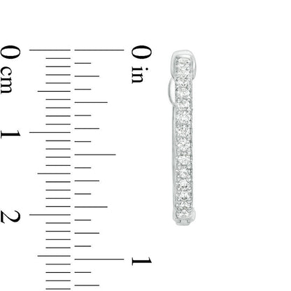 0.38 CT. T.W. Diamond Inside-Out Hoop Earrings in 14K White Gold