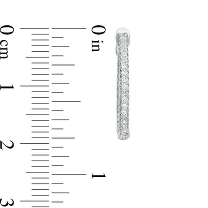 0.33 CT. T.W. Diamond Inside-Out Hoop Earrings in 14K White Gold