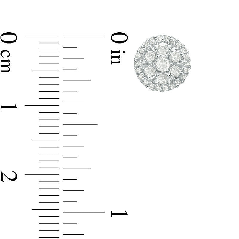 0.33 CT. T.W. Diamond Double Frame Stud Earrings in 10K White Gold