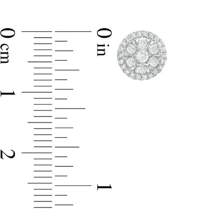 0.33 CT. T.W. Diamond Double Frame Stud Earrings in 10K White Gold